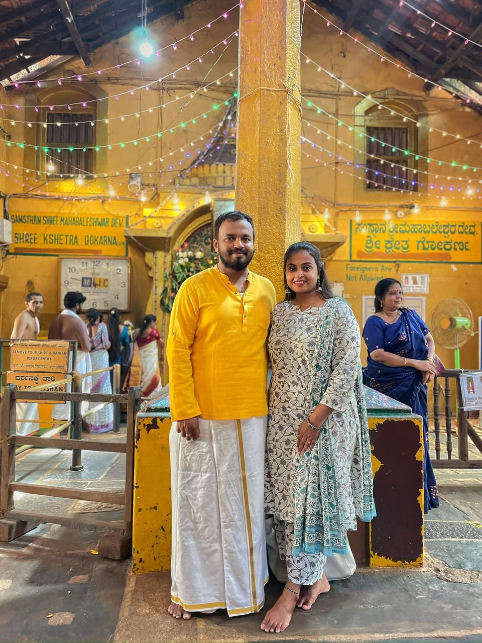 Pradeep and Ananya at the Gokarna temple